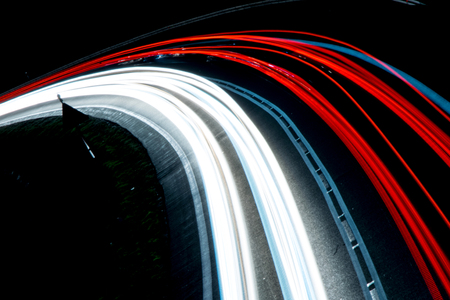 lights of cars with nightの写真素材