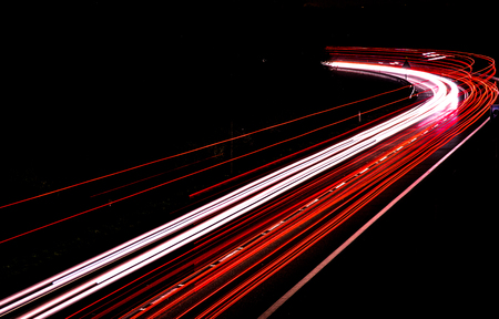lights of cars with night. long exposureの写真素材