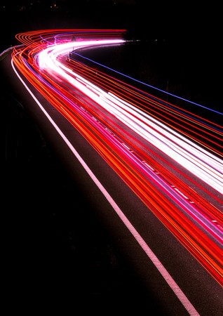 lights of cars with night. long exposureの写真素材