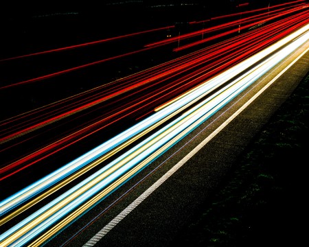 lights of cars with night. long exposureの写真素材