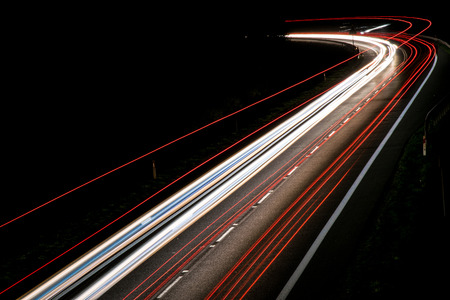 lights of cars with night. long exposure