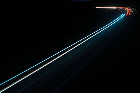 lights of cars with nightの写真素材
