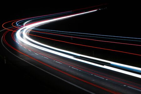 lights of cars with nightの写真素材