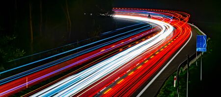lights of cars with night.long exposure
