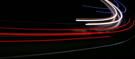 lights of cars with night.long exposureの写真素材