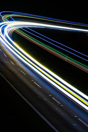 lights of cars with night.long exposureの写真素材