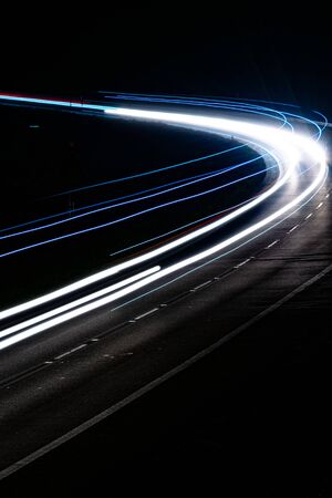 lights of cars with night.long exposureの写真素材