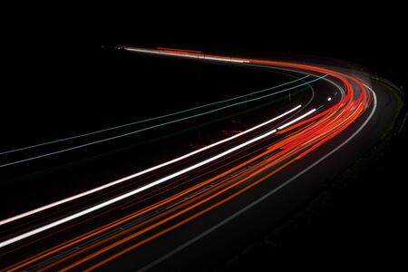 lights of cars with night.long exposureの写真素材