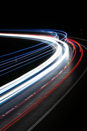lights of cars with night. Long exposureの写真素材