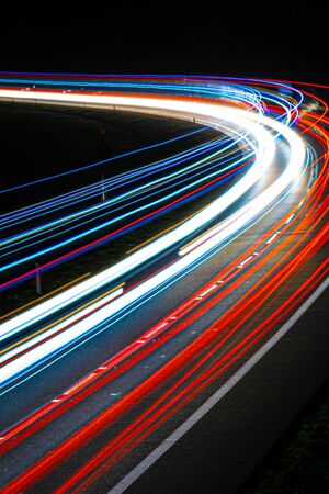 lights of cars with night. Long exposureの写真素材