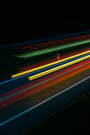 lights of cars with night. Long exposureの写真素材