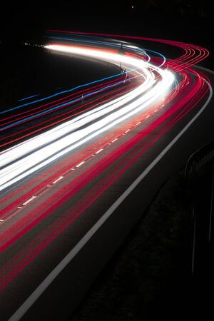 lights of cars with nightの写真素材