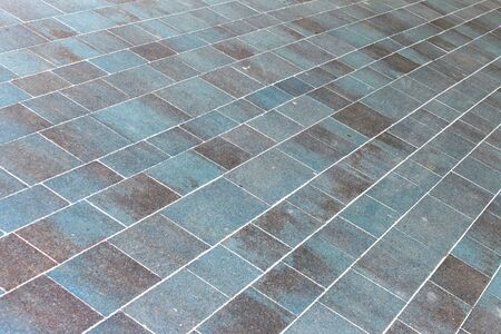 pavement of blue cobblestones. texture.の写真素材
