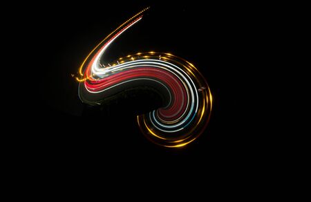 lights of cars with night. abstractの写真素材