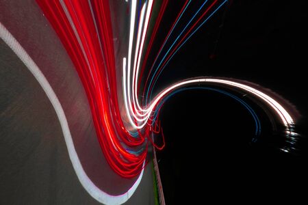 lights of cars with night. abstractの写真素材