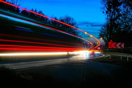 lights of cars with nightの写真素材