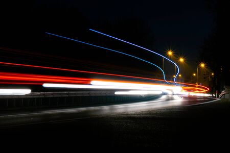lights of cars with night