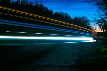 lights of cars with nightの写真素材