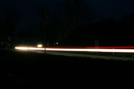 lights of cars with nightの写真素材