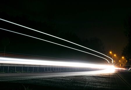 lights of cars with nightの写真素材
