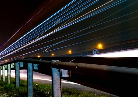 lights of cars with nightの写真素材