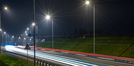 lights of cars with nightの写真素材