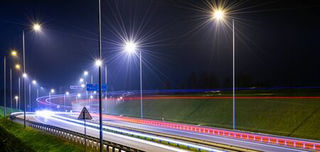 lights of cars with nightの写真素材