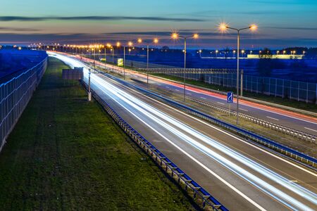 lights of cars with nightの写真素材