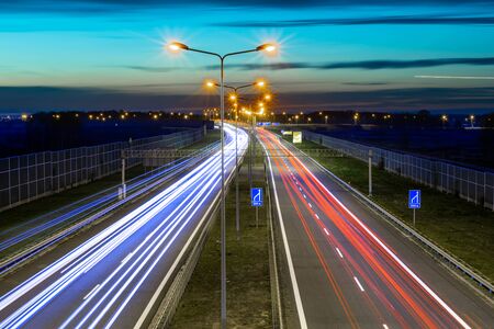 lights of cars with night
