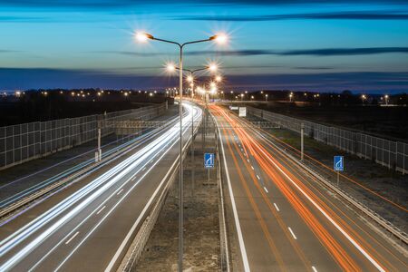 lights of cars with nightの写真素材