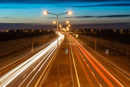 lights of cars with nightの写真素材