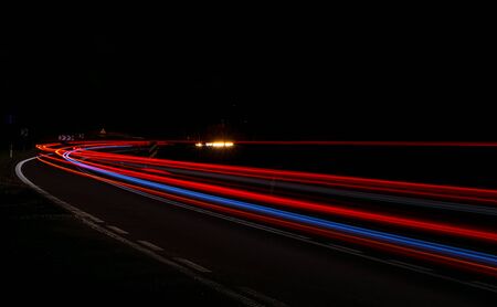 lights of cars with nightの写真素材