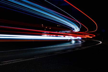 lights of cars with nightの写真素材