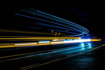 lights of cars with nightの写真素材
