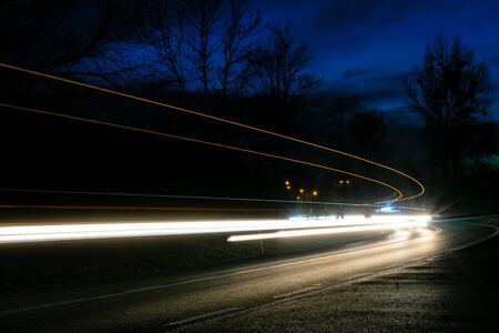 lights of cars with nightの写真素材