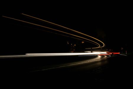 lights of cars with nightの写真素材