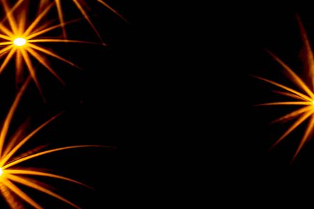 Christmas sparkler on black backgroundの写真素材