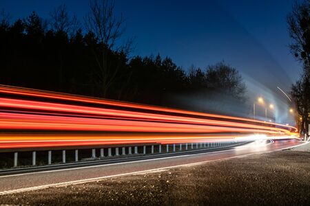 lights of cars with nightの写真素材