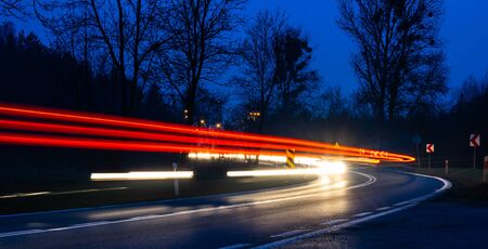 lights of cars with nightの写真素材