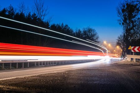 lights of cars with nightの写真素材