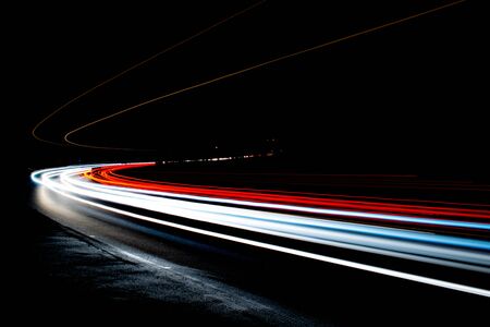 lights of cars with nightの写真素材