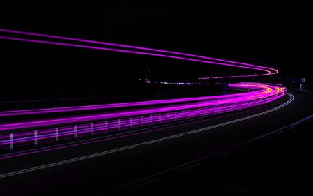 lights of cars with nightの写真素材