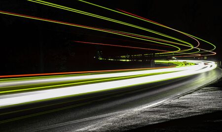 lights of cars with nightの写真素材