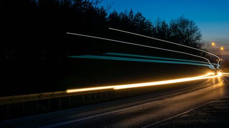 lights of cars with nightの写真素材
