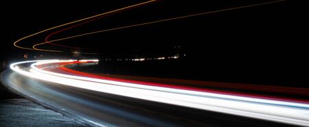 lights of cars with nightの写真素材
