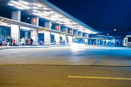 Tarnowskie GÃ³ry, Poland - 10 January 2020 - bus station in Tarnowskie GÃ³ryのeditorial素材