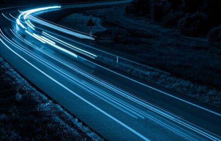 lights of cars with nightの写真素材