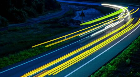 lights of cars with nightの写真素材