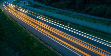 lights of cars with nightの写真素材