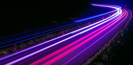 lights of cars with nightの写真素材